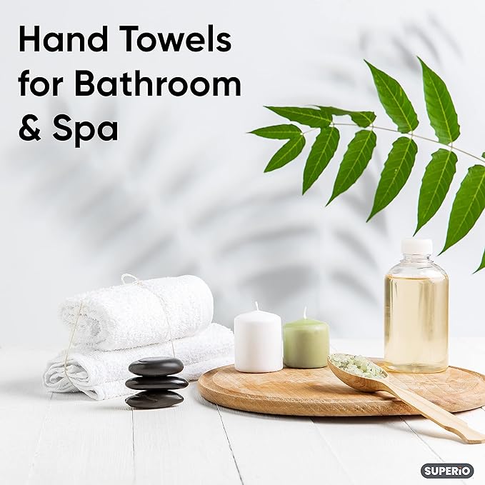 Superio Terry Cloth Rags White Washcloths 100% Cotton 12 Cleaning Cloths Kitchen Towels Facial Washcloth Spa Cloths Hand Towel Small Lint Free Rags for Multi-Purposes (24 Pack)