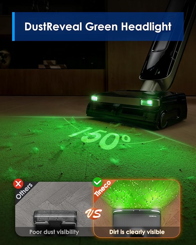 Tineco Floor ONE S9 Master Wet Dry Vacuum Cleaner ThermoBlast Tech &amp Hot Water Vacuum Mop 23kPa Suction 65 Min Runtime 185°F Flashdry 3.9inch Ultra-Slim Stretch Mop