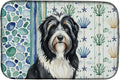 Caroline's Treasures Black Bearded Collie Coastal Sea Glass Dish Drying Mat Absorbent Dish Drying Mat Pad for Kitchen Counter Dish Drainer Mat for Countertop 14 x 21 Multicolor