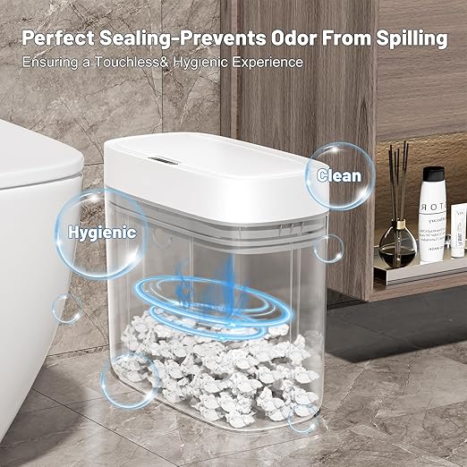 Small Trash Can for Bathroom 3.5 Gallon Automatic Touchless Trash Can with LidMotion Sensor Slim Garbage Can Waterproof Trash Bin Waste Basket for Bedroom Kitchen