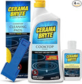 Cerama Bryte Best Value Kit: Ceramic Cooktop Cleaner 28oz Scraper 10 Pads Burnt-on Grease Remover 2oz 4 Piece Set