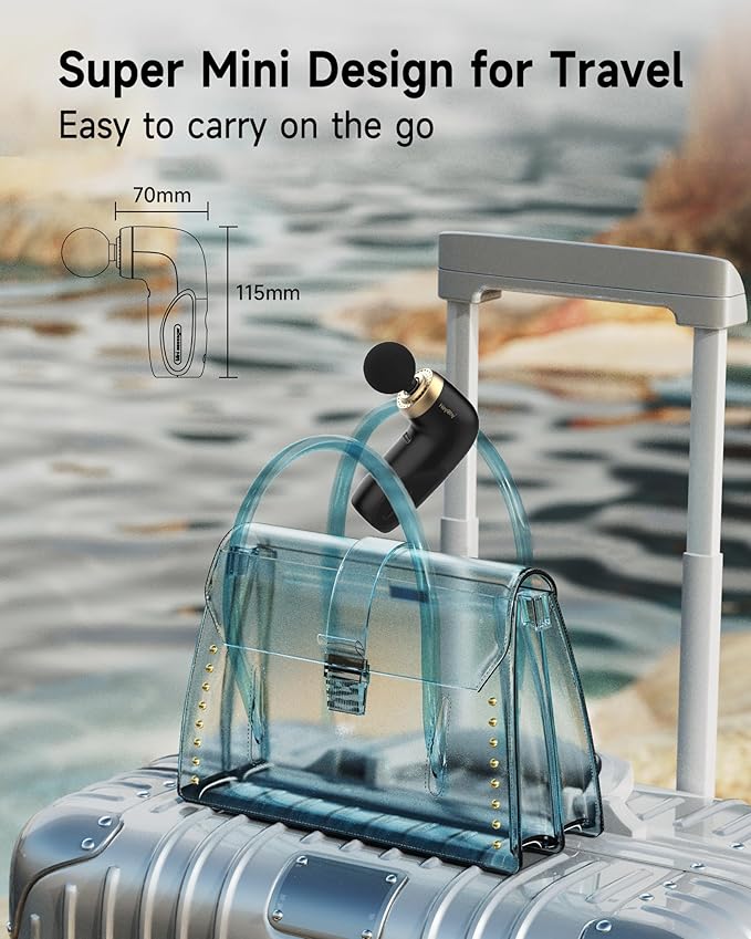 A1 Super Mini Massage Gun Percussion Deep Tissues Muscle Massager Travel Massage Gun Compact Sports Massager Portable Handheld Massager for Office Home Athletes(Black)