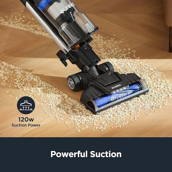 Eureka Pet Upright Vacuum Cleaner for Carpet and Hard Floor Powerful Bagless Vacuum Cleaner for Home with HEPA Filter and Pet Tool OmniVerse NEU801BL with QuickShift Technology Blue