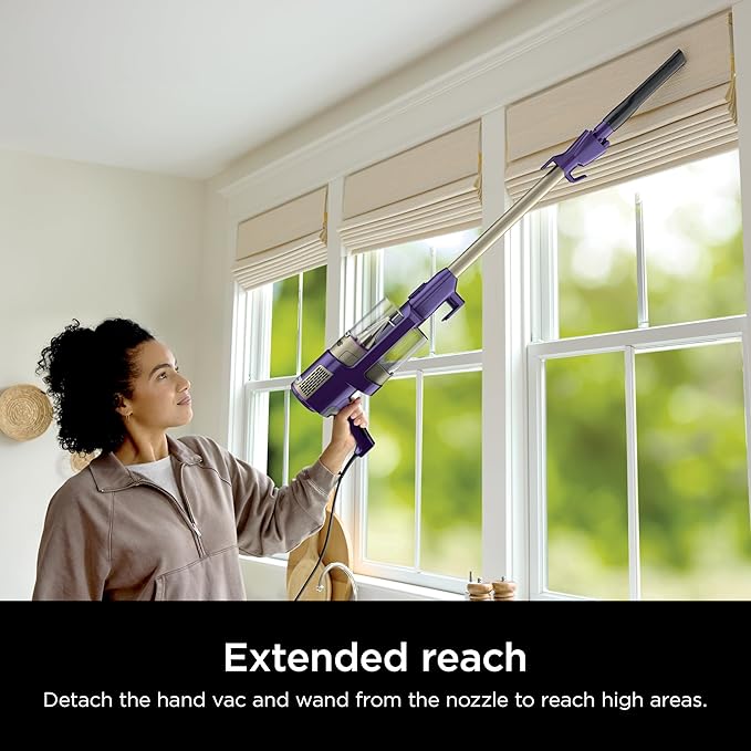 Shark POWERDETECT Ultra-Light Corded Stick Vacuum with DuoClean Technology Self-Cleaning Brushroll for No Hair Wrap Anti-Allergen Complete Seal and Odor Neutralizer Technology HZ4002