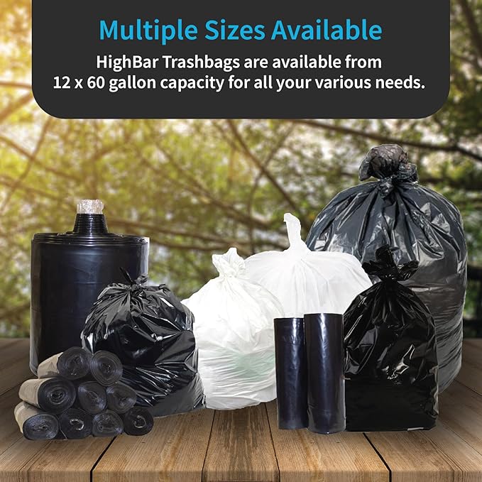 Home and Kitchen Durable Black Trash Bags 12-16 Gallon Strong and Puncture Proof Resins 0.8 Mil Thick Standard Wastebasket Size 23 x 31 Extra Tall Office and Food Waste 250 Count