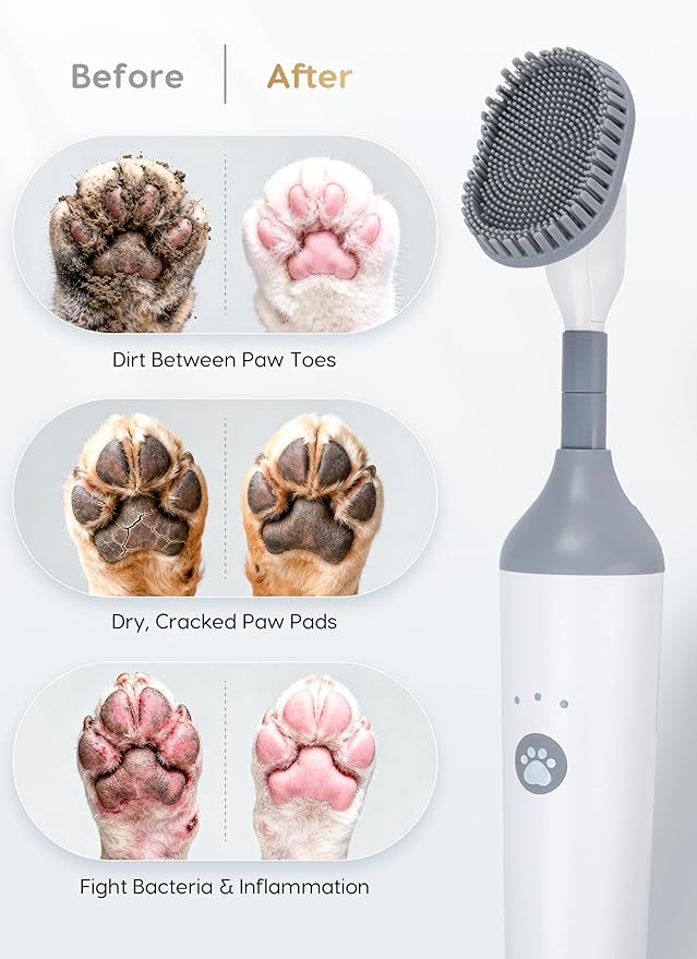 3-in-1 Reciprocating Deep-Clean Brush - Hard V-Shaped &amp Soft Silicone Brush Heads for All Surfaces 3-Speed with LED Light for Grout Delicate Glass Kitchen Bathroom Car &amp Pet Areas