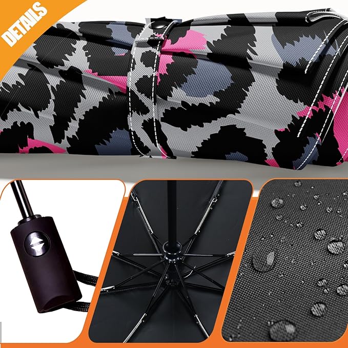Small Compact Travel Automatic Folding Umbrella for Women Portable Lightweight Rain Wind UV Sun Shade
