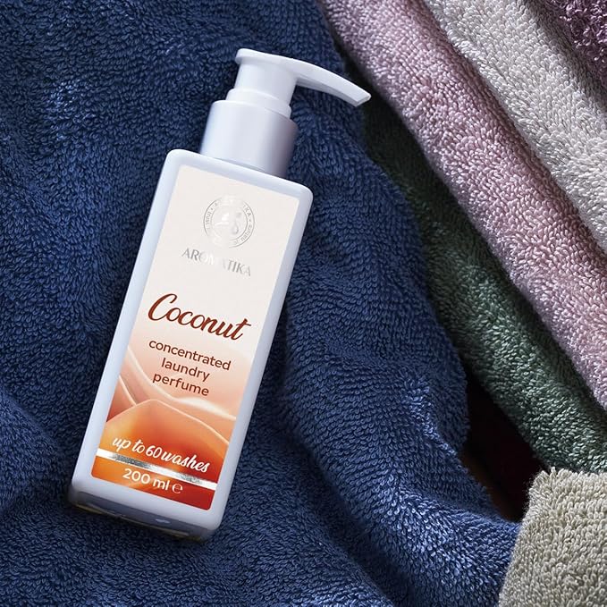 Concentrated Laundry Perfume Coconut 200ml - Liquid Perfume Laundry - Linen Freshener - Laundry Scent Booster - Washing Fragrance - Exotic and Long Lasting Scent - Cotton Perfume