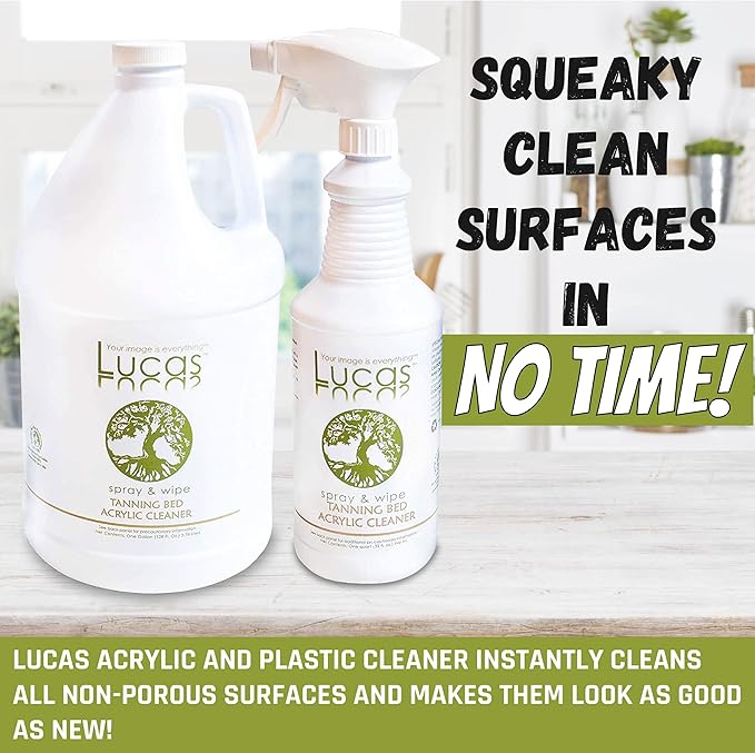 Lucasol Lucas Acrylic and Plastic All Purpose Cleaner Spray 32 FL oz + 1 Gallon Refill Size - Bundle