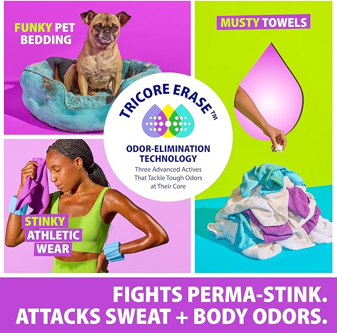 Dropps Odor Eraser Pods (64 Count) - Powered by TriCore Erase | Use With Detergent | Odor Remover | For Sweat Musty Towels Mildew Pet &amp Body Odors | Clean Laundry Booster | Plastic-Free Packagi