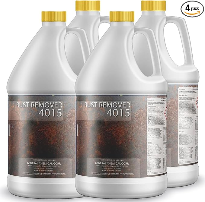 DeckGeneral Rust Remover 4015 All Surface Rust Stain Eliminator Concrete Cleaner Effective Rust Clean Up for Driveways Walkways Swimming Pools Brick Pavements and More (4 Gallon Case)