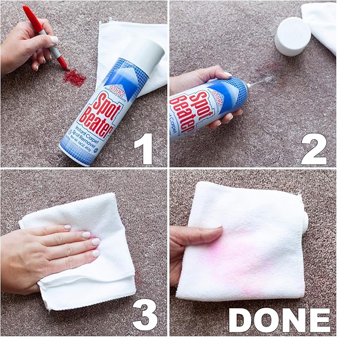 Spot Beater Instant Carpet Spot Remover for Fresh Old &amp Stubborn Stains Such as Oil Grease Ink Lipstick Coffee Pet Stains &amp More 16 Oz Pack of 6