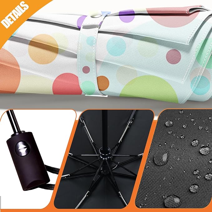 Small Compact Travel Automatic Folding Umbrella for Women Portable Lightweight Rain Wind UV Sun Shade