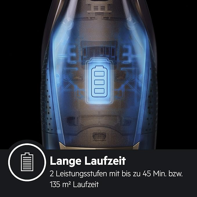 AEG Ergorapido CX7-2-45MÖ 2in1 Akku-Staubsauger (50% Recyclingmaterial beutellos bis zu 45 min Laufzeit freistehend 180° Drehgelenk Bürstenreinigungsfunktion LED-Frontlichter schwarz/grün)