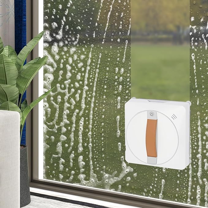Window Cleaner Electric Glass Cleaning Robot Smart Window Cleaning Washer Machine with Remote Control and Dual Ultrasonic Spray Indoor Outdoor Glass Cleaning Robot for Tiles