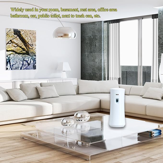 Automatic Fragrance Dispenser (2-Pack) Wall-mounted Aerosol Spray Air Freshener for Hotels Home Indoor Offices Schools Restaurants Commercial Place (White 008-BY)