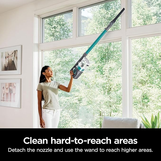 Shark Pet Pro Cordless Lightweight Stick Vacuum Cleaner Self Cleaning Brushroll 40 Min Run Removable Handheld XL Dust Cup Relax Green (Renewed)