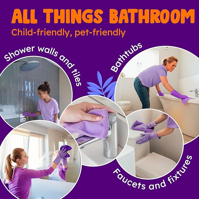 Originally Yellow Lavender Bathroom Cleaner Spray | Powered by Natural Vinegar &amp Infused with Lemon | Multipurpose Kitchen Cleaner Works on Tile Wood Granite &amp Marble 3 Pack