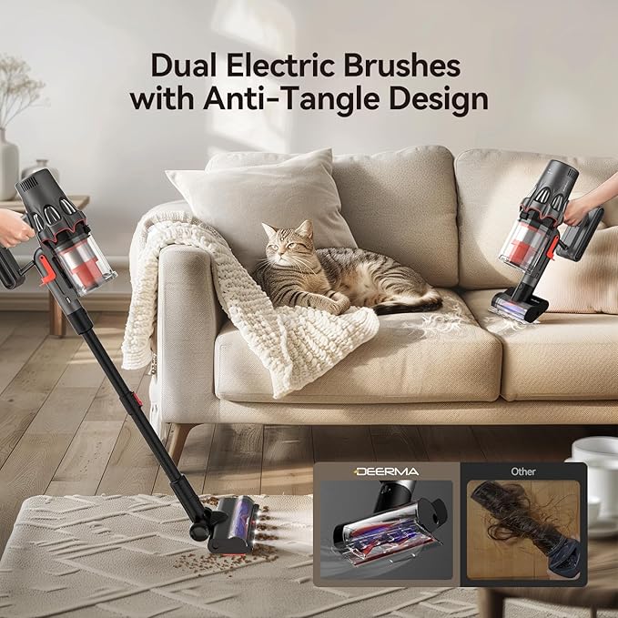 Vacuum Cleaners for Home Anti-Tangle Cordless Stick Vacuum Cleaner Up to 90 Minutes with HEPA Filter 590W Wireless Rechargeable Portable Vacuum for Household Pet Hair Carpet Hardwood Tile Couch Bed