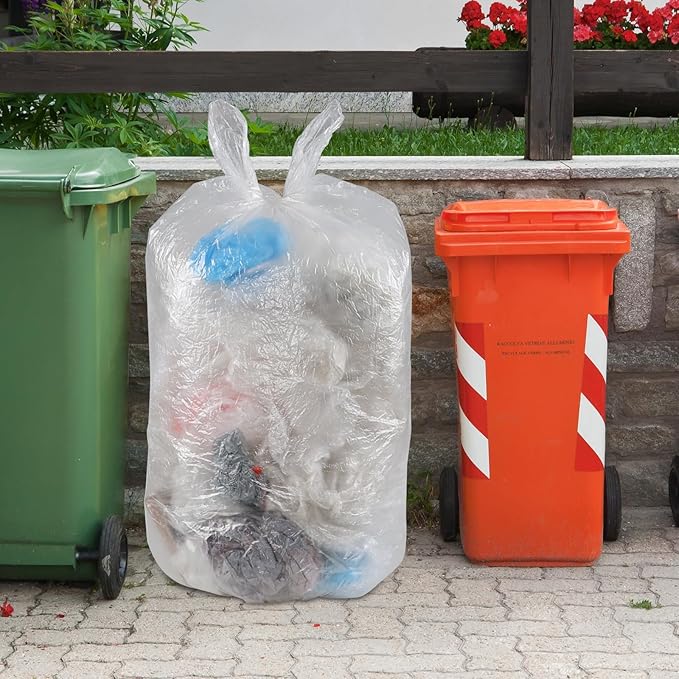Zopnny 18 Gallon Garbage Bags Clear Large Trash Bags 100 Counts
