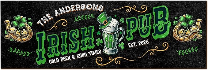 THUYPT Personalized Irish Drying Mat for St Patrick's Day Decor Irish Bar Pub Accessories Spill Mat Countertop Bar Shamrock Dish Drying Mat for Bar Counter Absorbent Coffee Maker (07)