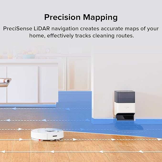 roborock Q7 Max+ Robot Vacuum and Mop with Auto-Empty Dock Pure Hands-Free Cleaning for up to 7 Weeks APP-Controlled Mopping 4200Pa Suction No-Mop&ampNo-Go Zones 180mins Runtime(Renewed)