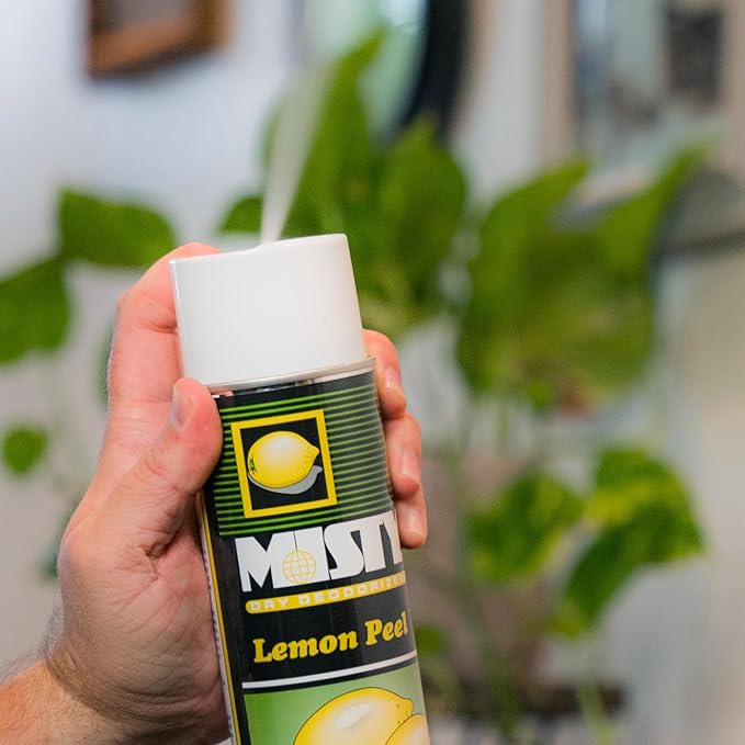 Misty Air Freshening Deodorizing Spray - Lemon Peel - 10 oz (Case of 12) - 1001842 - Premium Odor Neutralizer for Smoke Organic Decay and Other Unwanted Odors