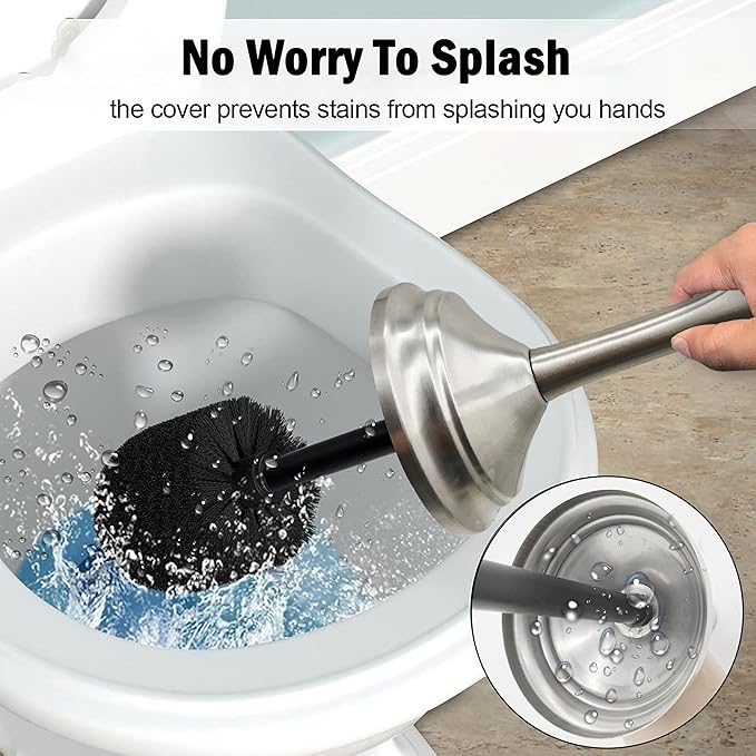 Vince Camuto Toilet Bowl Brush with Holder Durable Bathroom Cleaning Tool Modern Design for Easy Toilet Maintenance Bathroom Cleaner Brush for Efficient Cleaning and Hygiene
