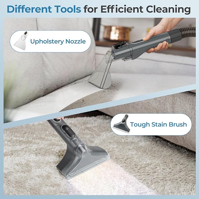 ARLIME Carpet Cleaner Machine 600W Deep Pet Stain Remover with Water Spray 15Kpa Powerful Suction Dual Water Tank Portable Upholstery Spot Cleaner for Couch Car Seat Mattress Rug &amp Curtain