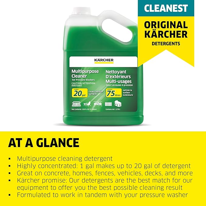 Kärcher Pressure Washer Cleaning Soap Concentrate Bundle - Multi-Purpose for Outdoor Surfaces Car Wash &amp Wax 1 Gallon Each