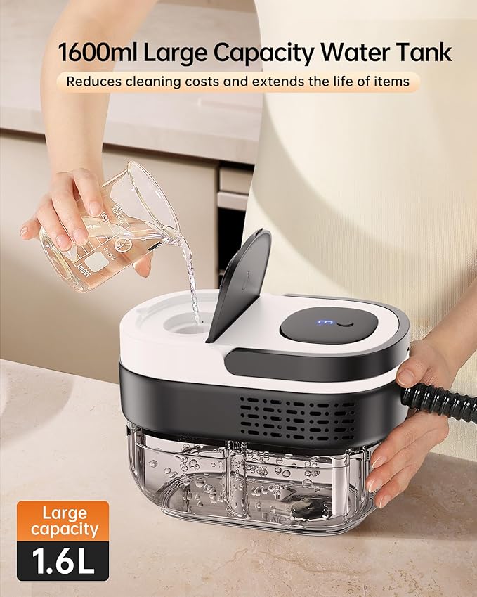 Steam Cleaner2500W Steamer for Cleaning 1.69 Quarts Large Capacity TankTemperature steamer for HomeCarkitchensCamping （White)