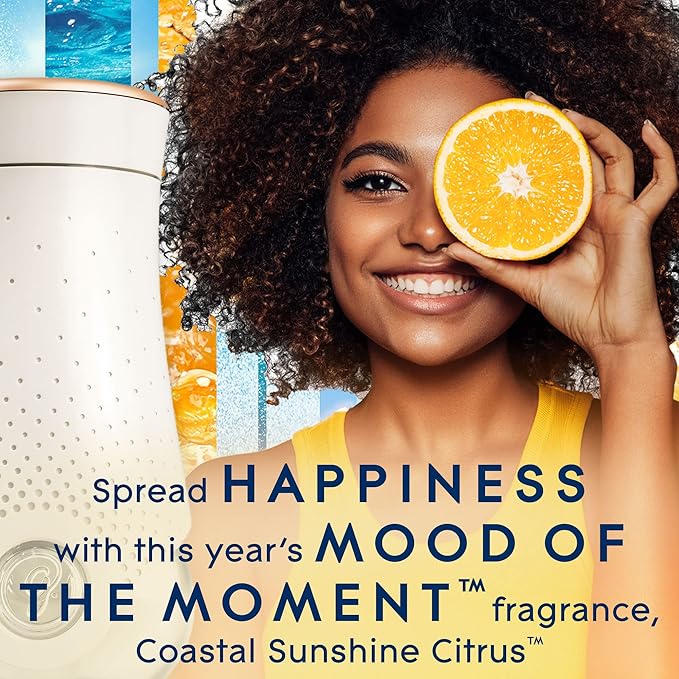 Glade PlugIns Refills Air Freshener Starter Kit Scented and Essential Oils for Home and Bathroom Coastal Sunshine Citrus 4.02 Fl Oz 2 Warmers + 6 Refills