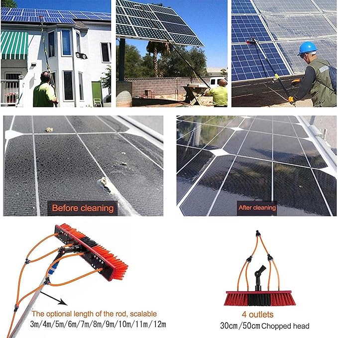 Cleaning Brush Window Cleaning PoleSolar Panel Cleaning EquipmentTelescopic Window Washing EquipmentWater Fed Window Cleaning Pole for Outdoor High Window