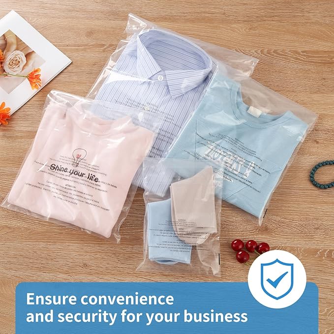 iMailer - 500 Pcs - 6 x 9 Suffocation Warning Self Seal Clear Plastic Poly Bags 1.6 Mil for A7 A8 A9 Cards &amp Envelopes Bakery Cookies Candies-Permanent Glue