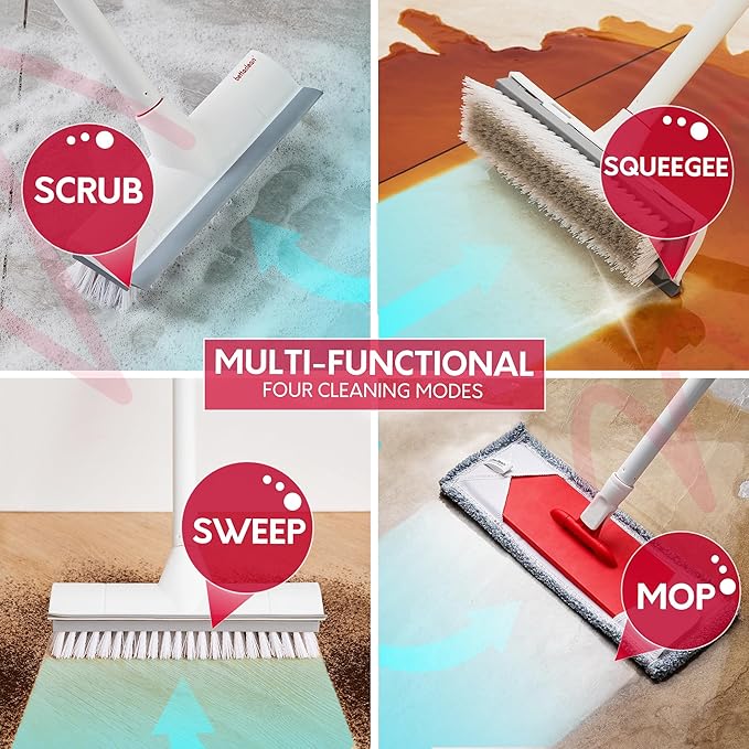 Collapsible Mop and Bucket Set with Wringer Heavy Duty Scrub Brush Foldable Mop and Broom for Home Indoor or Outdoor Cleaning Patio Deck RV Concrete and Floor Care by Bettaclean