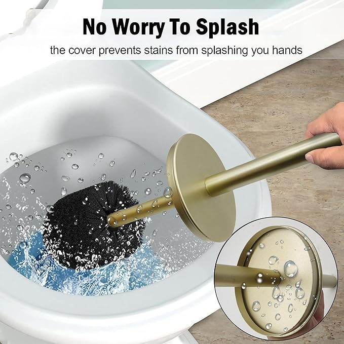 Vince Camuto Toilet Bowl Brush with Holder Durable Bathroom Cleaning Tool Modern Design for Easy Toilet Maintenance Bathroom Cleaner Brush for Efficient Cleaning and Hygiene