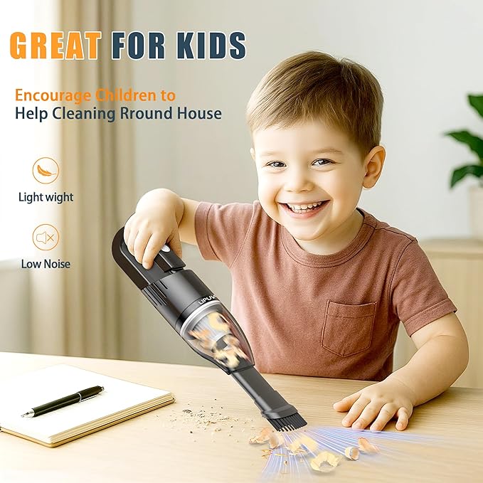 Handheld Car Vacuum Portable Cordless Dust Buster Rechargeable High Power Suction Mini Hand Held Vacuum Cleaner with Washable HEPA Filter Multi-Nozzles Lightweight Hand Vacuum for Car Home Office