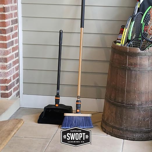 SWOPT 12” Upright Dustpan Standard Combo – Ergonomic Design Eliminates Need to Bend While Cleaning – Interchangeable with All SWOPT Cleaning Products