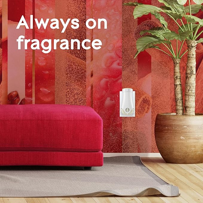 Glade PlugIns Air Freshener Starter Kit Scented and Essential Oils for Home and Bathroom Apple Cinnamon 4.02 Fl Oz 2 Warmers and 6 Refills