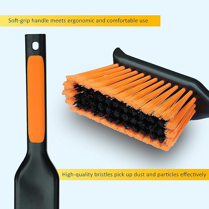 PHYEX 1-Pack 17 Heavy Duty Metal Dust Pan with Cleaning Brush Set