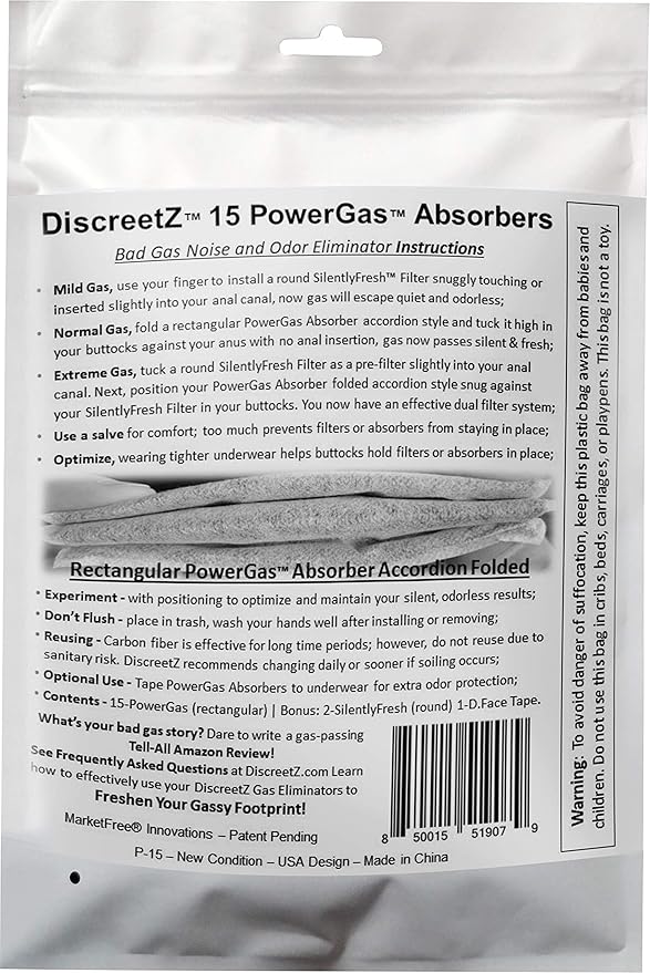 Odor Eliminator for Strong Smell No Toxic Spray. Men &amp Women Charcoal Odor Absorbers Flatulence Underwear Help. Gas Relief for Adults. Flatulence Pads Silence &amp Stop Odor Up to 100%. Discree