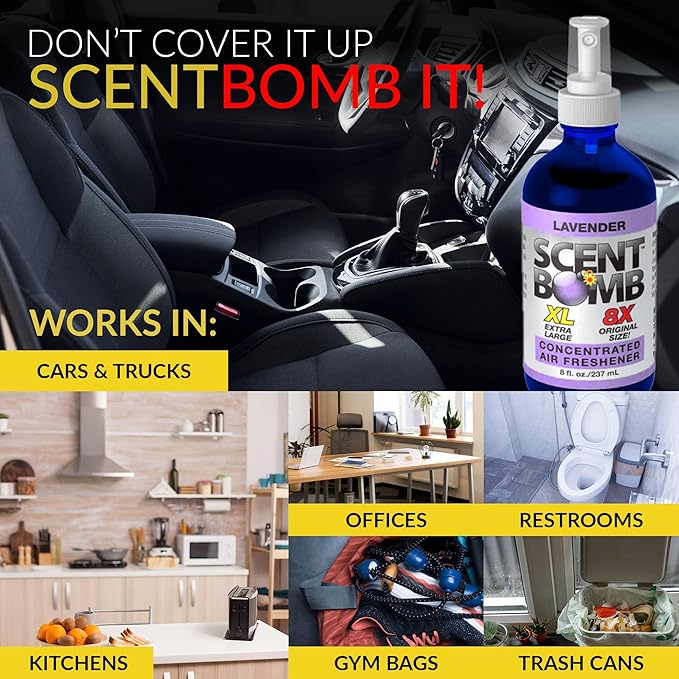 Scent Bomb Air Freshener Spray Long-Lasting Odor Eliminator for Home &amp Car Effective Deodorizer Spray for Kitchen Bathroom Fresh Room Spray &amp Smell Neutralizer Lavender
