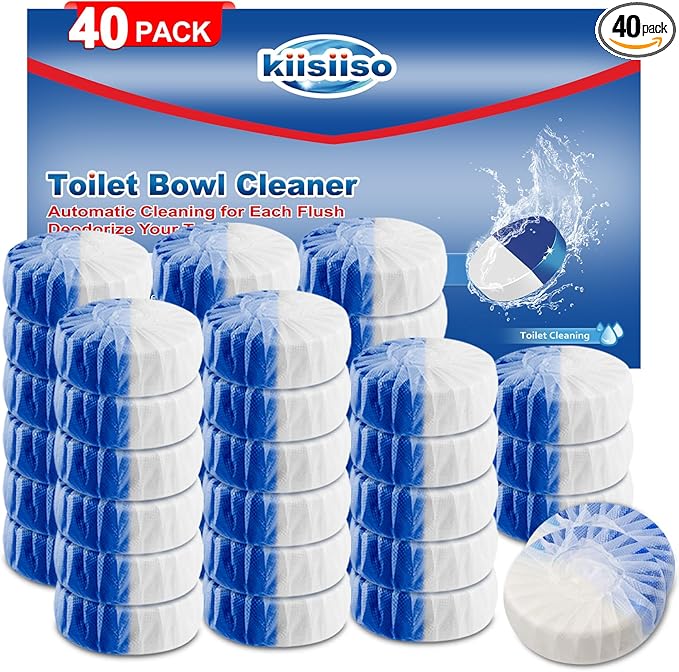 KIISIISO Toilet Bowl Cleaners 40 PACKLong-Lasting Toilet Bowl Cleaner Tablets with Sustained-Release Technology Against Tough StainsAutomatic Toilet Cleaner for Deodorizing &amp Descaling