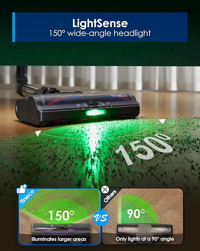 Tineco Pure ONE S70 Cordless Vacuum Cleaner 200AW Powerful Suction Up to 95min Runtime Zero Tangle Brush180° Foldable Tube Stick Vacuum Cleaner for Pet Hair Carpet &amp Hard Floor (Gray)