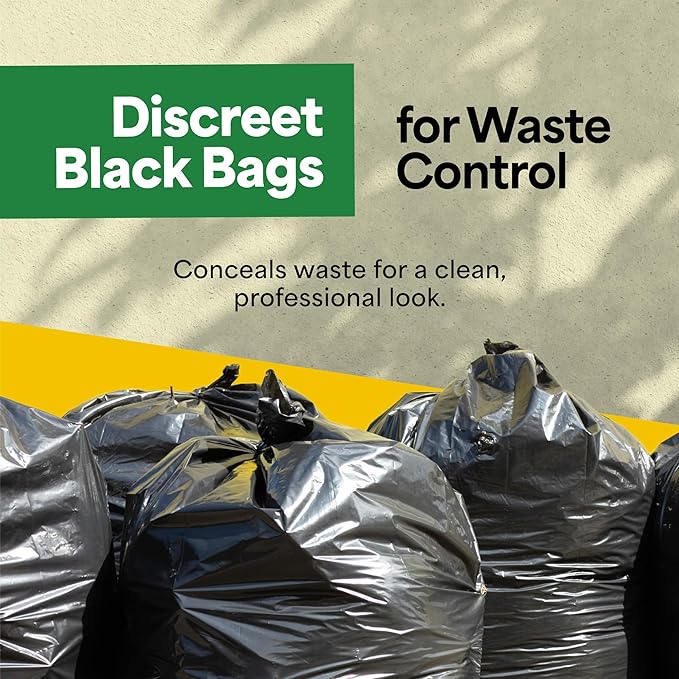 EconoHome 55-60 Gallon Contractor Garbage Bags - 2.8 Mil Extra Thick Heavy Duty Trash Bags for Construction Lawn &amp Yard Cleanup Demo &amp Commercial Use - Made in USA - 38x53 - 150-Count