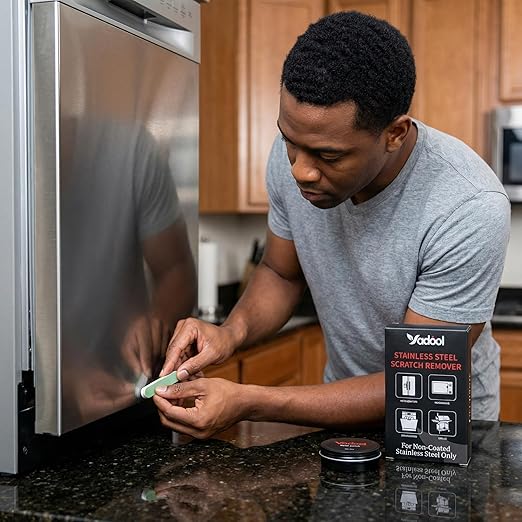 Stainless Steel Scratch Remover Kit for Stove Scratch Repair &amp Polish Only for Non-Coated Cooktops &amp Ranges Reduces Scratches Heat Marks &amp Scuffs