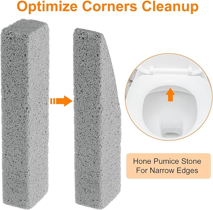 HARFINGTON 24pcs Natural Pumice Stone Toilet Bowl Cleaner Pumice Stone for Hard Water Marks Cleaning on Toilets Grills Tiles Grout Sinks Bathtubs Pools Gray
