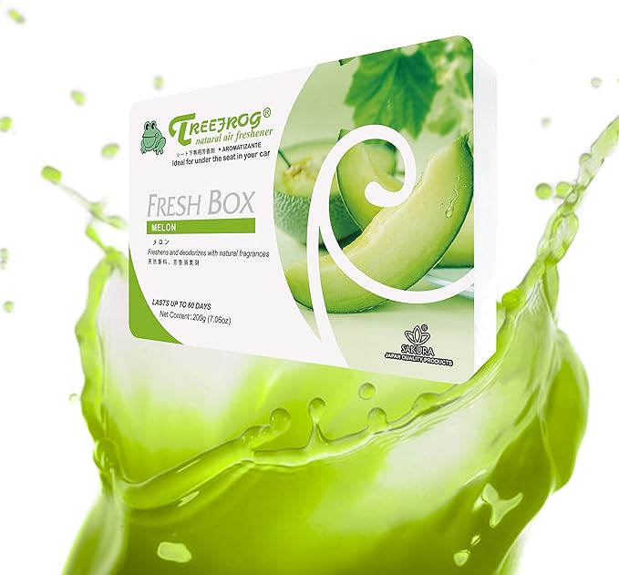 Treefrog Fresh Box Melon/Honeydew Scent 4 Packs Car Air Freshener Tree Frog Last Long Large Size 200g