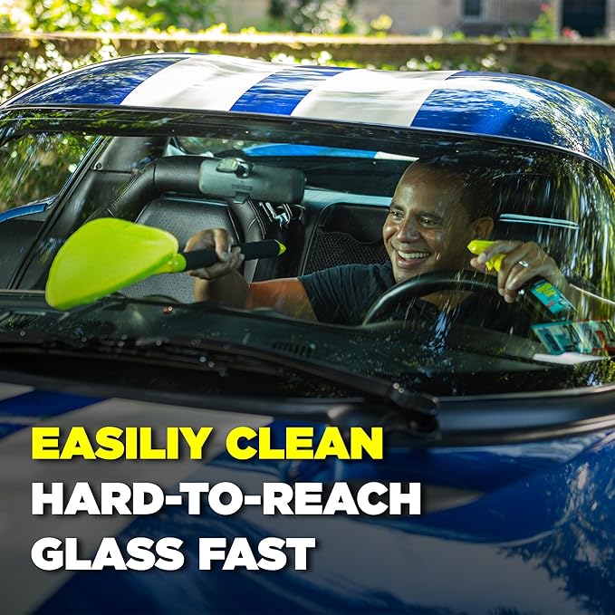 Invisible Glass 95160-4PK Reach &amp Clean Windshield Cleaning Tool and Car Window Cleaner Tool for Interior and Exterior Auto Glass with 2 Microfiber Pads and Storage Bag – Pack of 4