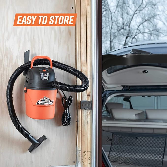 Armor All® AA155 1.5-Gallon 2 Peak HP Portable Wet/Dry Vacuum Orange